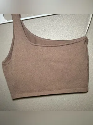 Aritzia Babaton Neutral Sculpt Knit One Shoulder Tank Top Women’s Size Medium thumbnail 5