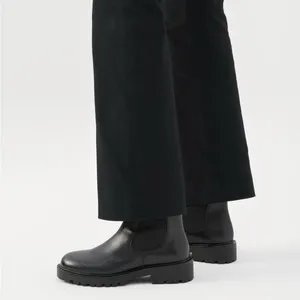 Vepose Womens Black Leather‎ Chunky Heel Ankle Size 11 Chelsea Boots A24 thumbnail 2