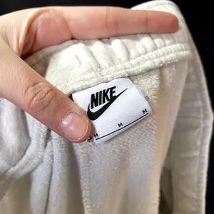 Nike cream white sweatpants pockets drawstring waist women's size medium pockets thumbnail 6