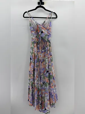 ASTR Blythe Floral Plisse Midi Dress - Coral Multi thumbnail 7