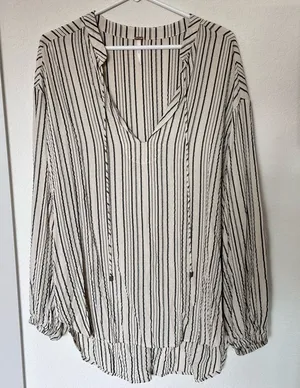 Free People Rhythm of the Night Striped Flowy Tunic Size‎ Small thumbnail 1