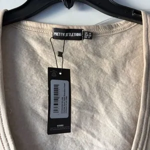 PrettyLittleThing OATMEAL SEAM DETAIL SLEEVELESS SWEAT JUMPSUIT Size 6 NWT thumbnail 3