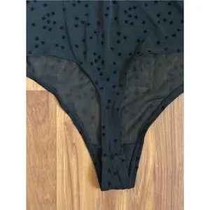 Colsie Sheer Star Flocked Mesh Thong Bodysuit NWT Size S thumbnail 3
