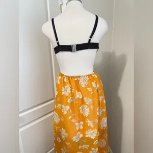 Stone‎ Row Mustard Open Back Floral Maxi Dress Size Small thumbnail 7