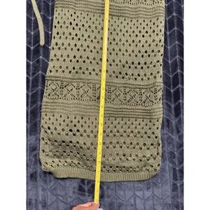 Lulus Green Crochet Knit Tie Halter Neck Wrap Midi Dress Sleeveless Small NWT thumbnail 9