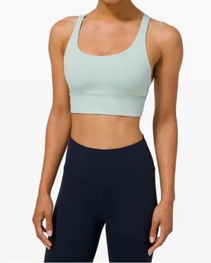 lululemon athletica Energy Bra Long Line B-D Cup Hazy Jade -Size 4 thumbnail 1