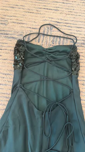 Lucy in the Sky Mini Sequin Bust Dress Size XS Emerald Green thumbnail 6