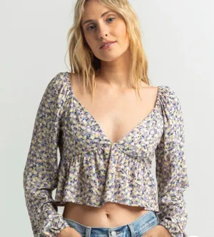 Tilly's Low Back Puff Sleeve Top thumbnail 1