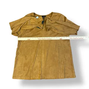 Joh NWT Abigail Suede Top Womens Size‎ XL In Caramel Boho thumbnail 4