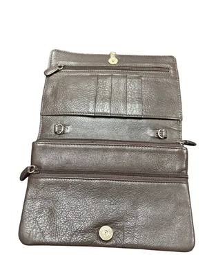 Brighton wms vintage brown leather zebra clutch wallet sz 7.5"x5" SKU 10-787 thumbnail 9