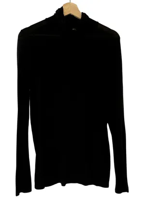 Banana Republic black lightweight turtleneck base layer women's M modal top thumbnail 1