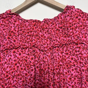 Boden Women‎ Yoke Mini Dress 14R Pink Peasant Cottagecore Prairie Floral Party thumbnail 3