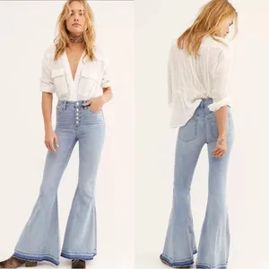 FREE PEOPLE We The Free Irreplaceable Kent Blue High Rise Flare Wide Leg Jeans thumbnail 2