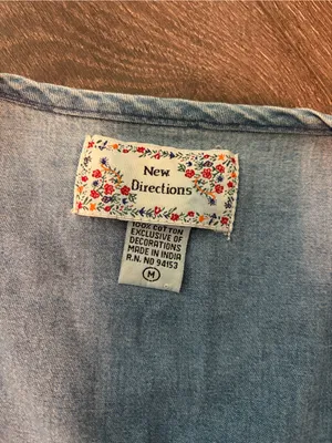 Vtg Y2K New Directions Denim Patchwork Vest M Blue Size M thumbnail 2