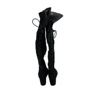 Steve Madden Hansil Women's Black Suede Lace Up Back Round Toe Winter Boots 5.5 thumbnail 3
