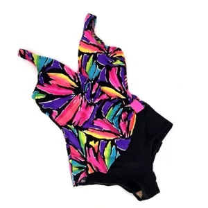Vintage Catalina 1960s/70s Floral Swimsuit Size 10 Made in USA Neon Abstract‎ thumbnail 2