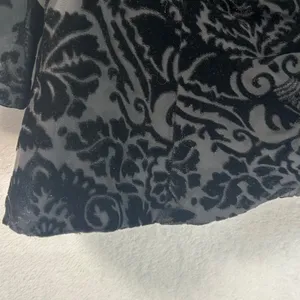 Alex Evenings Black Velvet Burnout Damask Floral Evening Jacket Blazer XL NWT thumbnail 7