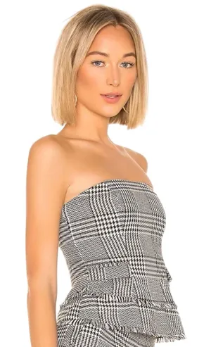 NWOT Lovers Friends Strapless Tweed Houndstooth Tube Top Small Revolve thumbnail 1