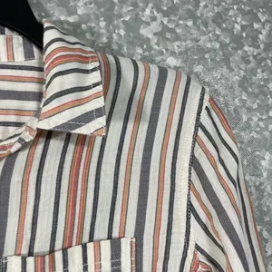 Melrose & Market Women's White Striped Button Up Top - Size Small - Long Sleeves thumbnail 2