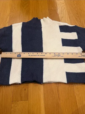 Butter melon color block turtle neck crop sweater size small . thumbnail 3
