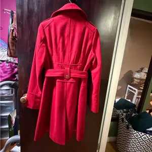 Guess Women's Vibrant Red Trench Coat. Wool blend thumbnail 4
