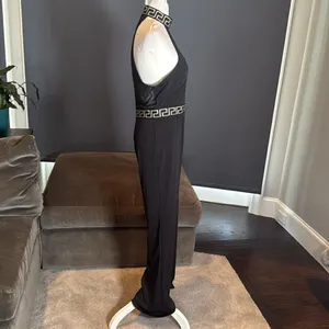 Women’s Black Halter Neck BodyCon Sleeveless Party Jumpsuit Wide Leg Size L NWOT thumbnail 3