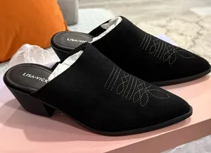 Lisa Vicky Black Suede Shoes Size 7.5 thumbnail 1