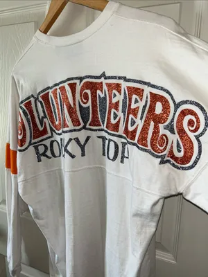Pennant Tennessee Volunteers Game Day Long Sleeve Sparkle T-Shirt Sz Small Rocky Top thumbnail 3
