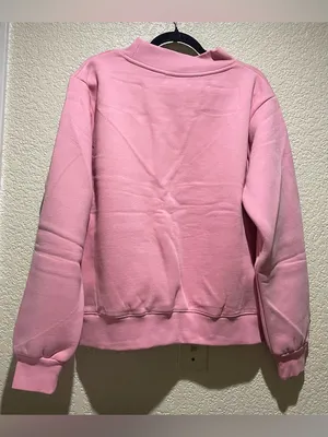 PARKE Valentine’s Varsity Mockneck Crewneck Pullover Sweatshirt Blush Lavender S thumbnail 5