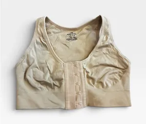 Body & Bra Front‎ Closure Sports Bra Size M Beige Seamless Comfort Activewear thumbnail 1