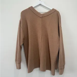 Aerie Wonder Texture Oversized V-Neck Knit Pullover Sweater Size Medium thumbnail 7