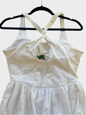 Size M Halara Corset 2-in-1 Pocket Mini Quick Dry Flowy Active Dress in White thumbnail 4