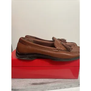 Anne Klein Graceanns Iflex‎ tobacco leather 9 1/2 M women's slip on tassels thumbnail 3