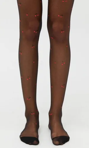 Urban Outfitters Black Cherry Tights thumbnail 1