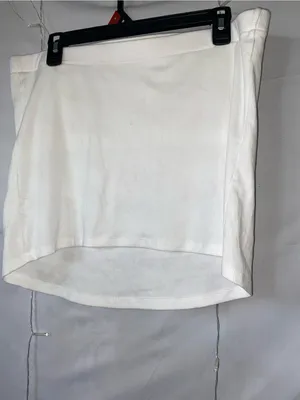 White Ribbed Mini Skirt Size XXL thumbnail 2