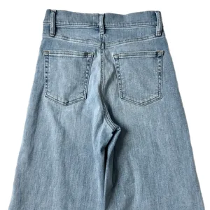 Frame Le Palazzo Crop High Rise Wide Leg Raw Hem Jean Light Wash Size 27 thumbnail 5