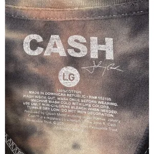 Johnny Cash T Shirt Size Large Grunge Emo Biker Goth Man in Black Tie Dye Tee thumbnail 5