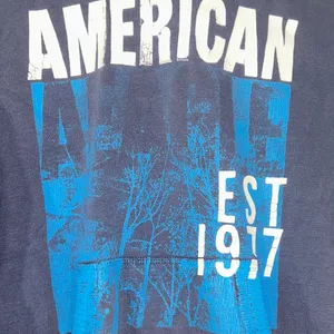 Vintage American Eagle Outfitters Navy Graphic Hoodie‎ L thumbnail 2