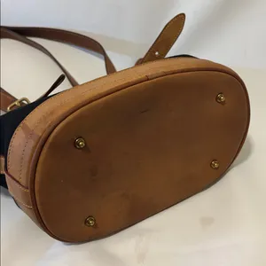 Dooney & Bourke Cabriolet Bucket Shoulder Bag Black w/ Brown Leather Trim thumbnail 5