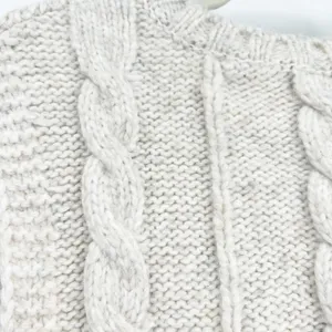 American Eagle Womens Wool Blend Fisherman Cable Knit Sweater‎ Vest Size S Beige thumbnail 9