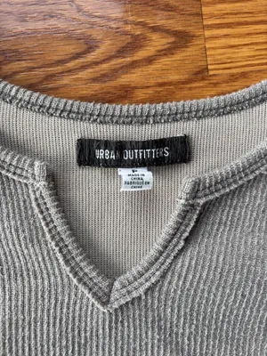 Urban Outfitters Grey Long Sleeve Crop Top thumbnail 2