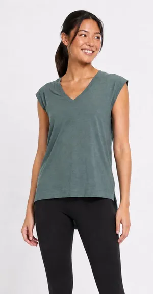 Athleta Breezy Scoop V-Neck Tee Willow Green Women’s XS thumbnail 1