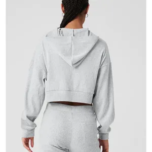 Alo Muse Ribbed Hoodie Sweatshirt thumbnail 3