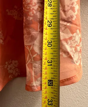 Hidden Kisses dress orange floral print long sleeve babydoll XS 2 thumbnail 9