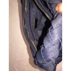 Urban Expression Denim Woven Top Handle Bag Dark Wash Blue Small Y2K Vegan thumbnail 7