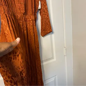 ON 34TH Animal Print Rayon Toasted Ginger Long Sleeves Pockets 1X Plus Jumpsuit thumbnail 10
