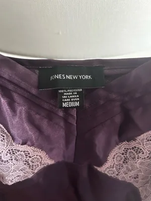 Vtg 90s Y2K Jones New York Purple Satin Lingerie Slip Mini Dress M Whimsigoth thumbnail 3