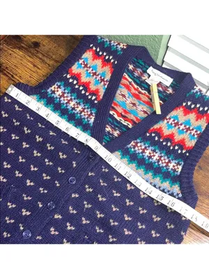 Vintage 90s Multicolor Knit Sweater Vest thumbnail 8