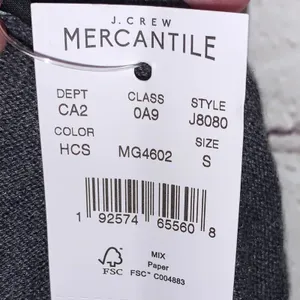J Crew Mercantile Faux Pearl Sweater Small Gray Wool‎ Blend Crewneck NWT thumbnail 6