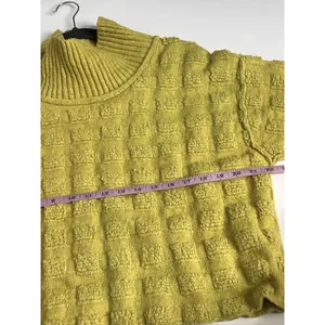 Free People Soul Searcher Cropped Mock Neck Textured Knit Sweater Green XS thumbnail 7